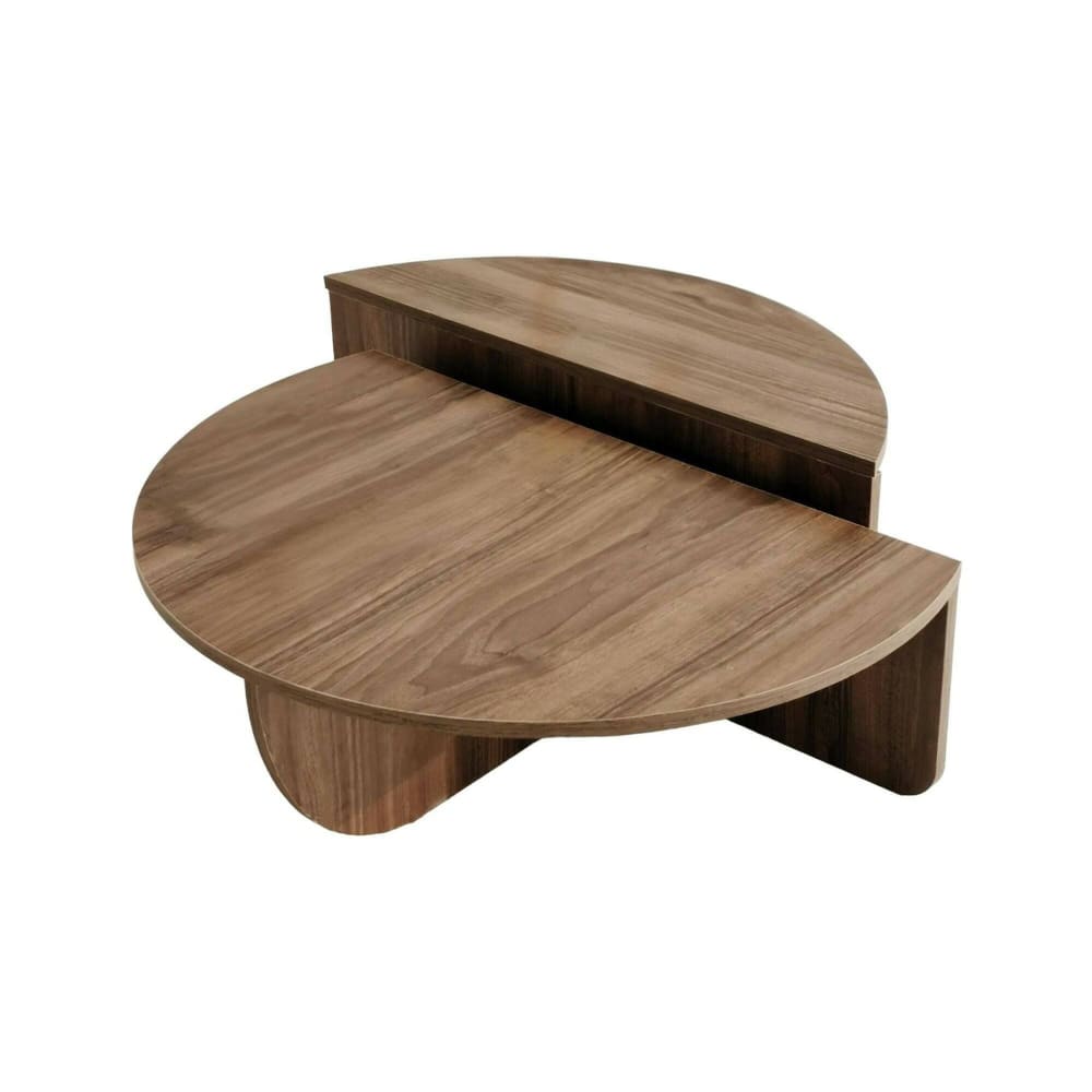 Dmora Wohnzimmertisch Holzeffekt dunkler walnuss 90x90 cm style modern Braun Holz