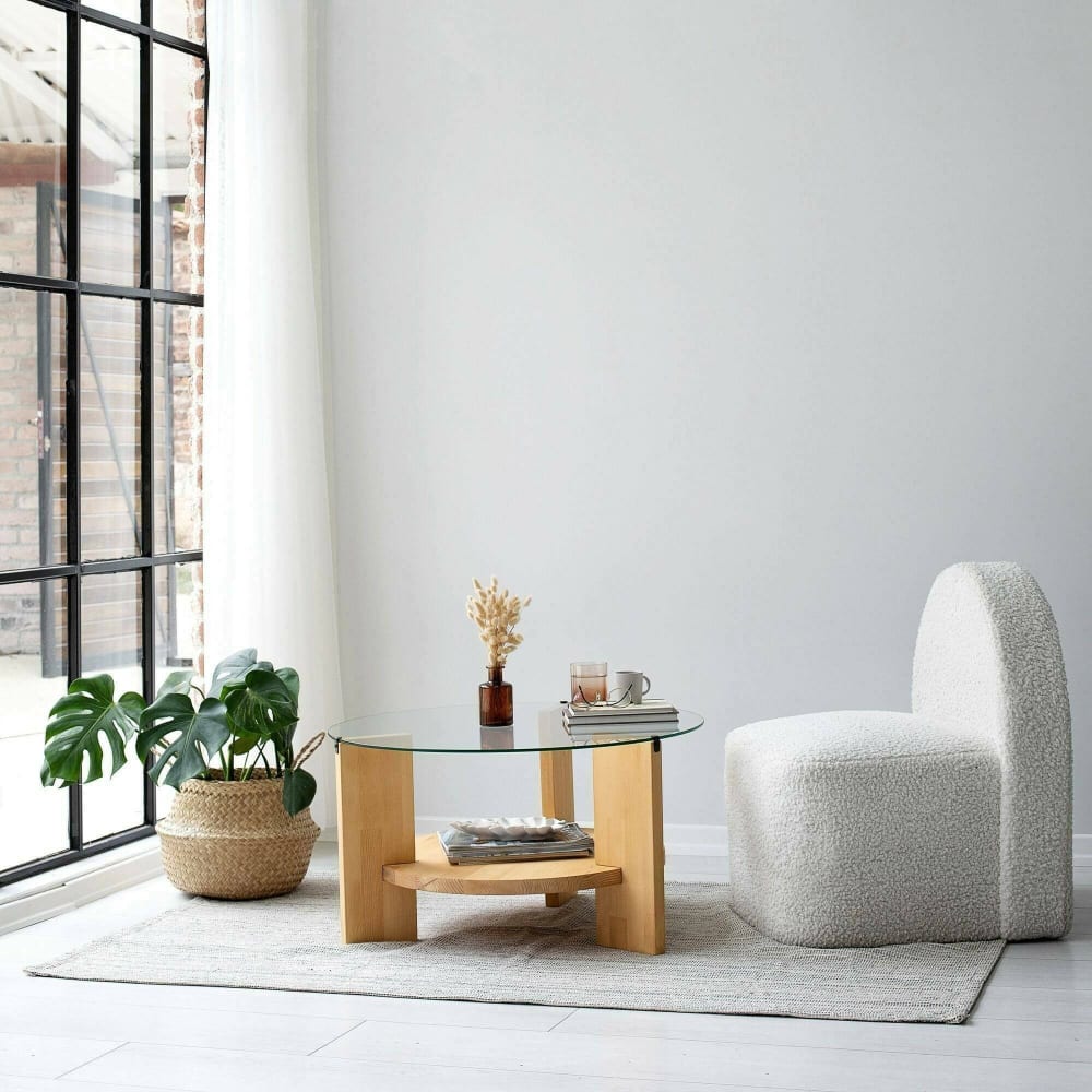 Table basse en bois massif chêne marron - Maisons du Monde