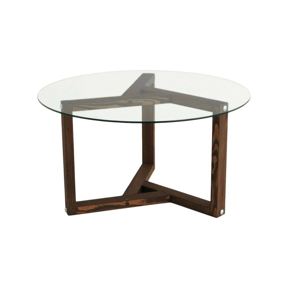 Table basse en bois massif gris noyer