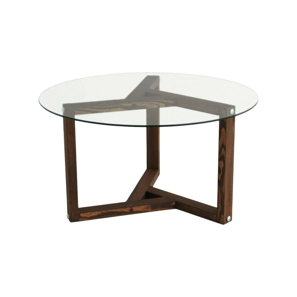 Table basse en bois massif gris noyer