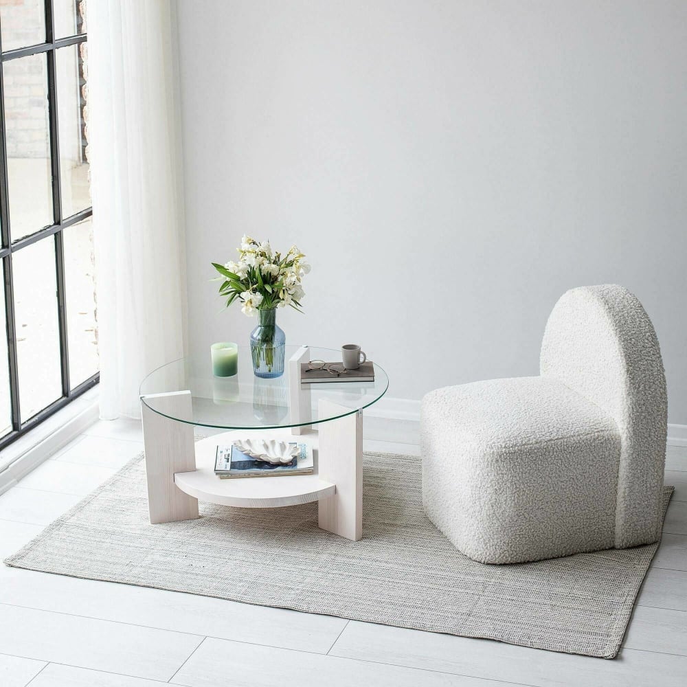 Table basse en bois massif blanc 75x75x40h cm - Maisons du Monde