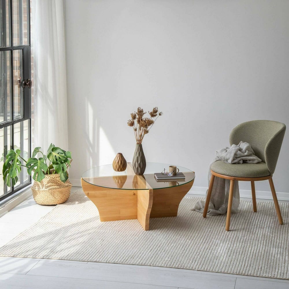 Table basse de salon en bois massif chêne brun - Maisons du Monde