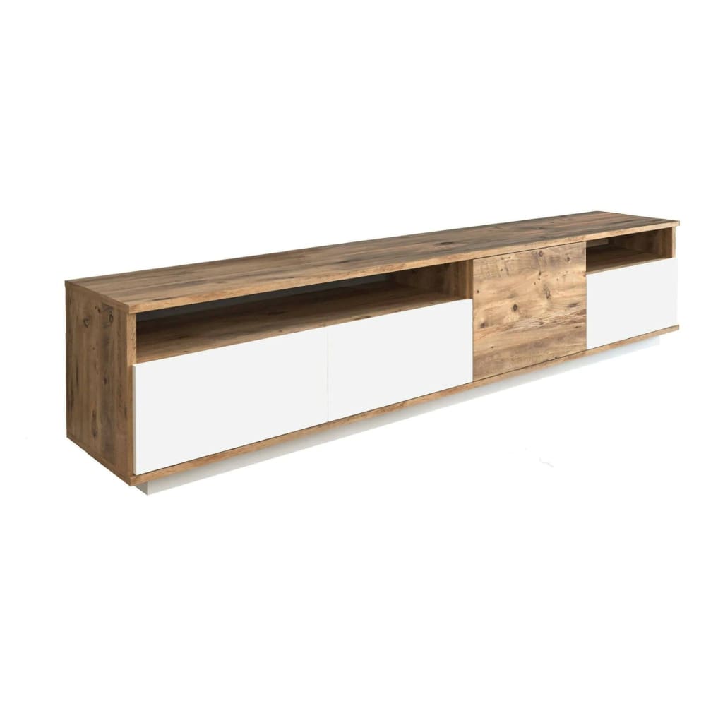 Meuble tv effet bois beige, blanc 180x45  cm - Maisons du Monde