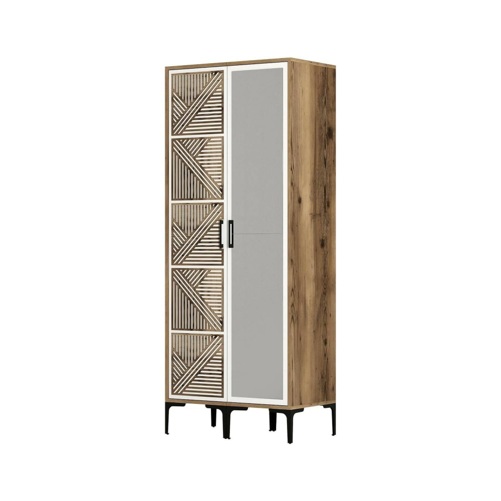 Armoire 2 portes bois noble brun noyer