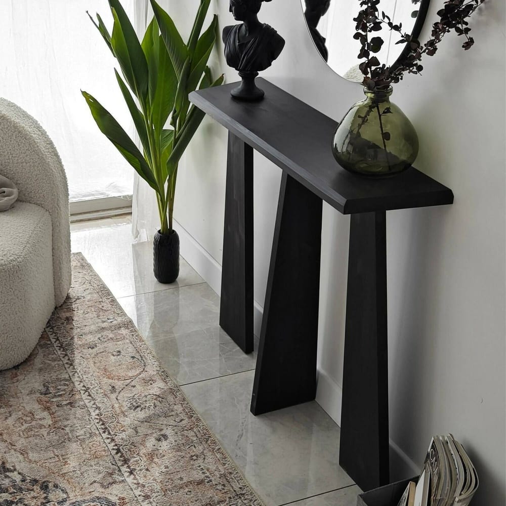 Console en bois anthracite 100x28 cm - Maisons du Monde
