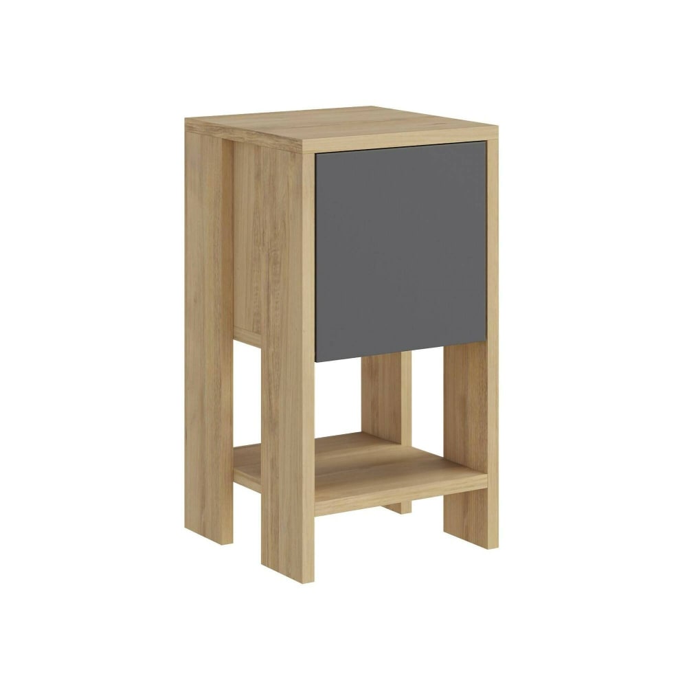 Dmora Nachttisch Holzeffekt eiche, anthrazit 30x30 cm style modern Braun Holz