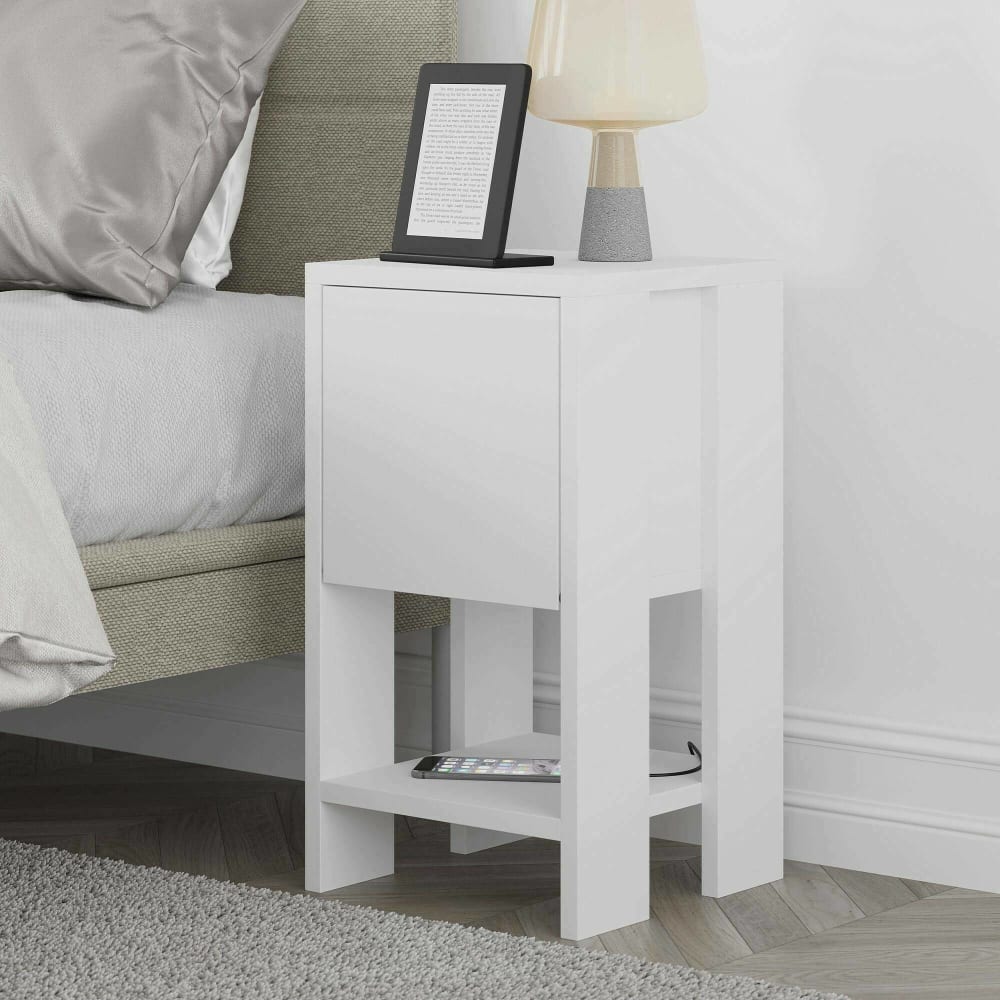 Chevet effet bois blanc 30x30  cm