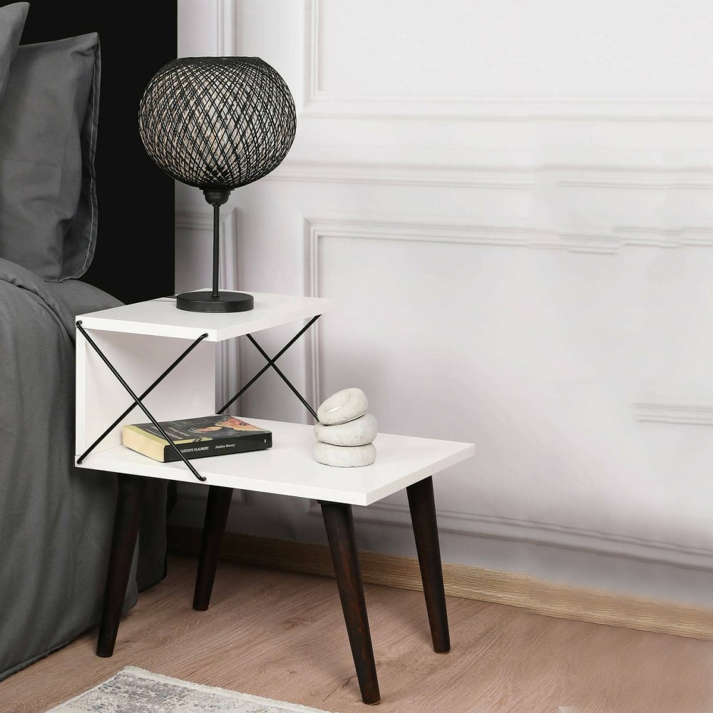 Nachttisch Holzeffekt weiß 50x40 cm - Maisons Du Monde