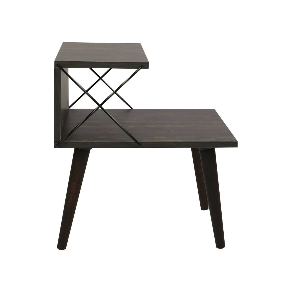 Dmora Chevet effet bois cendre grise 50x40 cm style contemporain