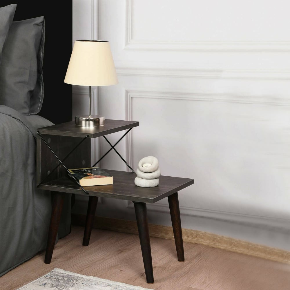 Chevet effet bois cendre grise 50x40 cm - Maisons du Monde