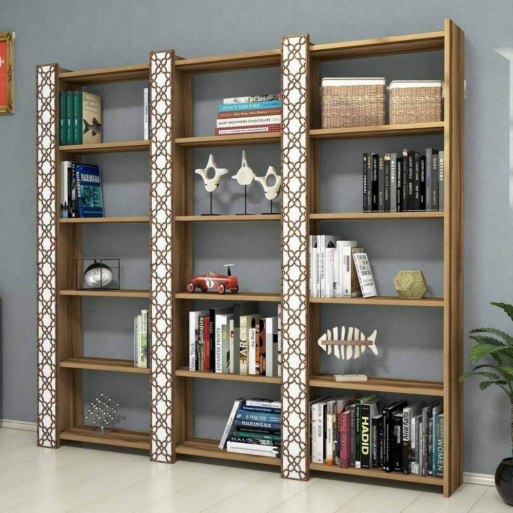 Bibliothèque effet bois beige, blanc 185x24 cm - Maisons du Monde