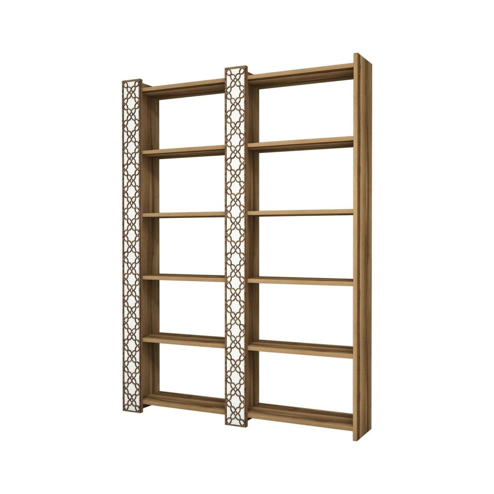 Bibliothèque effet bois beige, blanc 125x24  cm