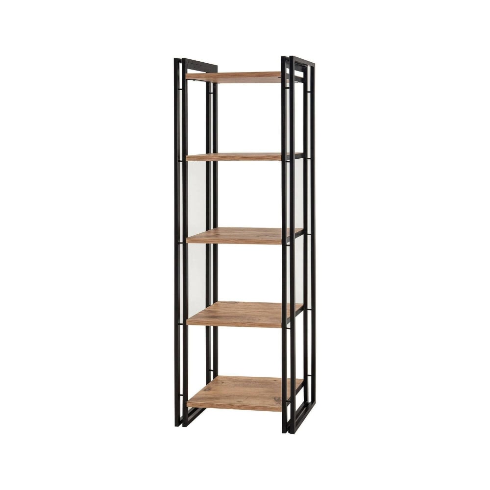 Dmora Bücherregal Holzeffekt eiche, schwarz 60x35 cm style modern Braun Holz