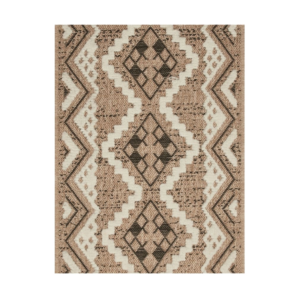Tapis intérieur et extérieur en polypropylène marron 60x90cm