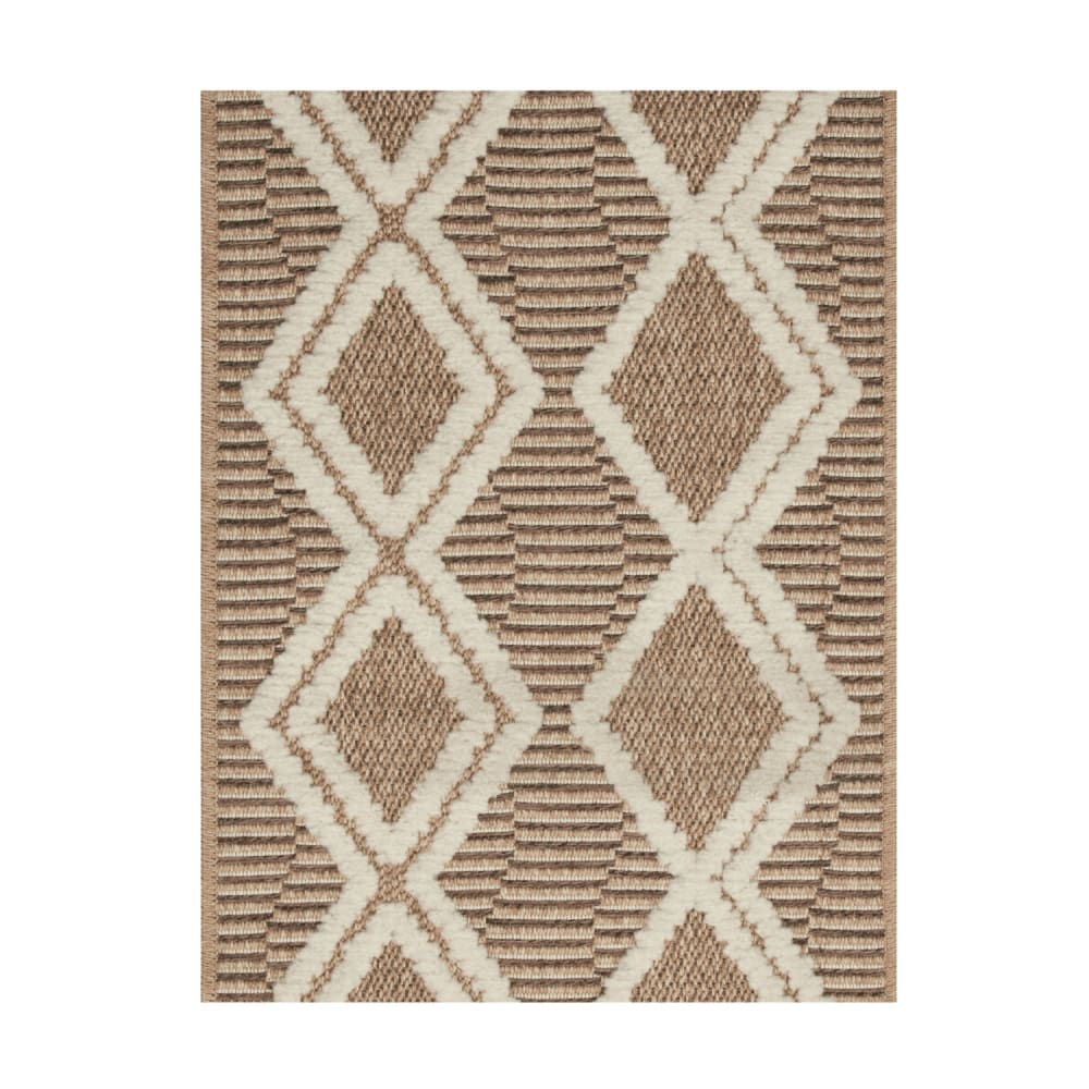 Tapis intérieur et extérieur en polypropylène marron 60x180cm