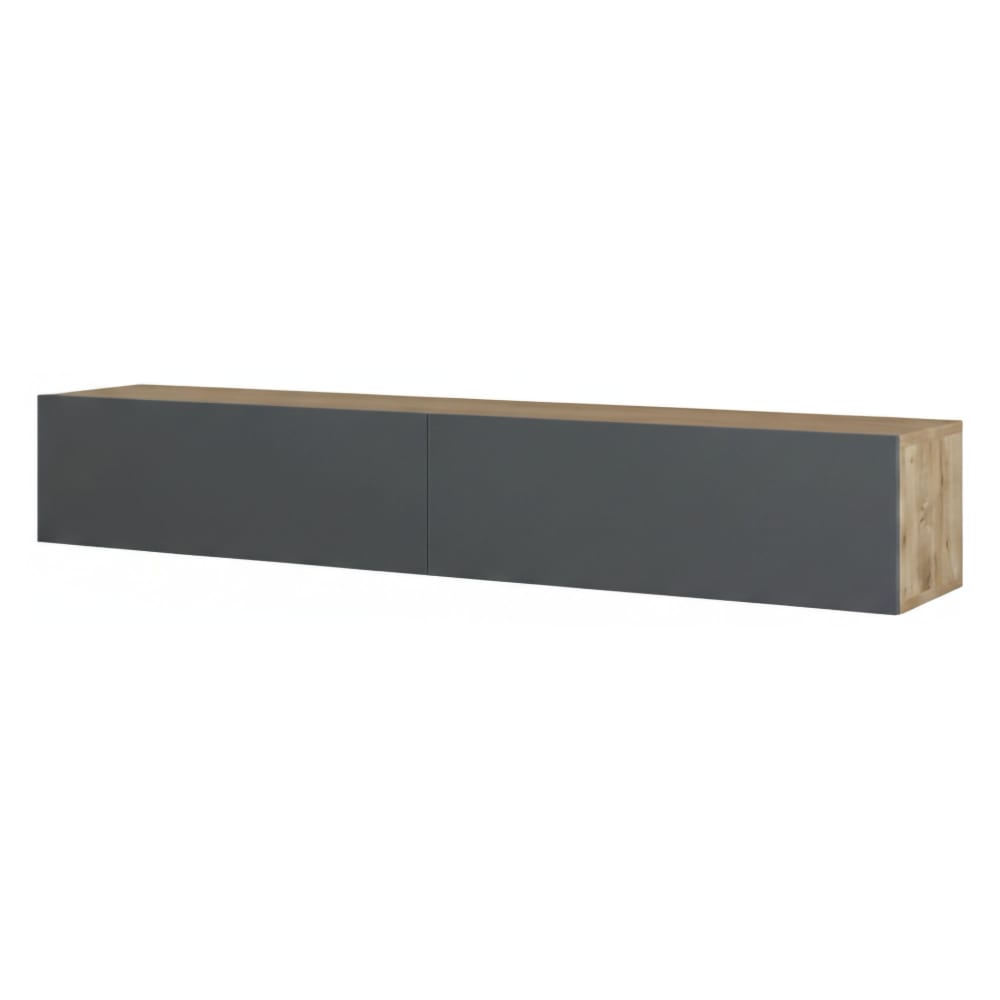 meuble tv effet bois - anthracite