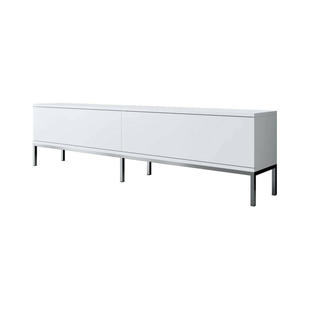 Meuble TV effet bois blanc, argent 180x30  cm