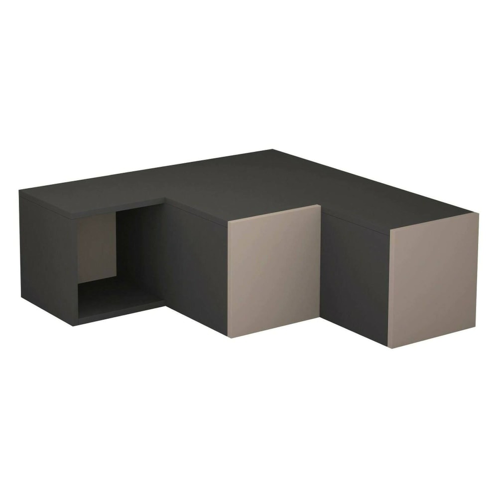 Dmora Fernsehschrank Holzeffekt anthrazit, beige 90x92 cm style modern Schwarz Holz