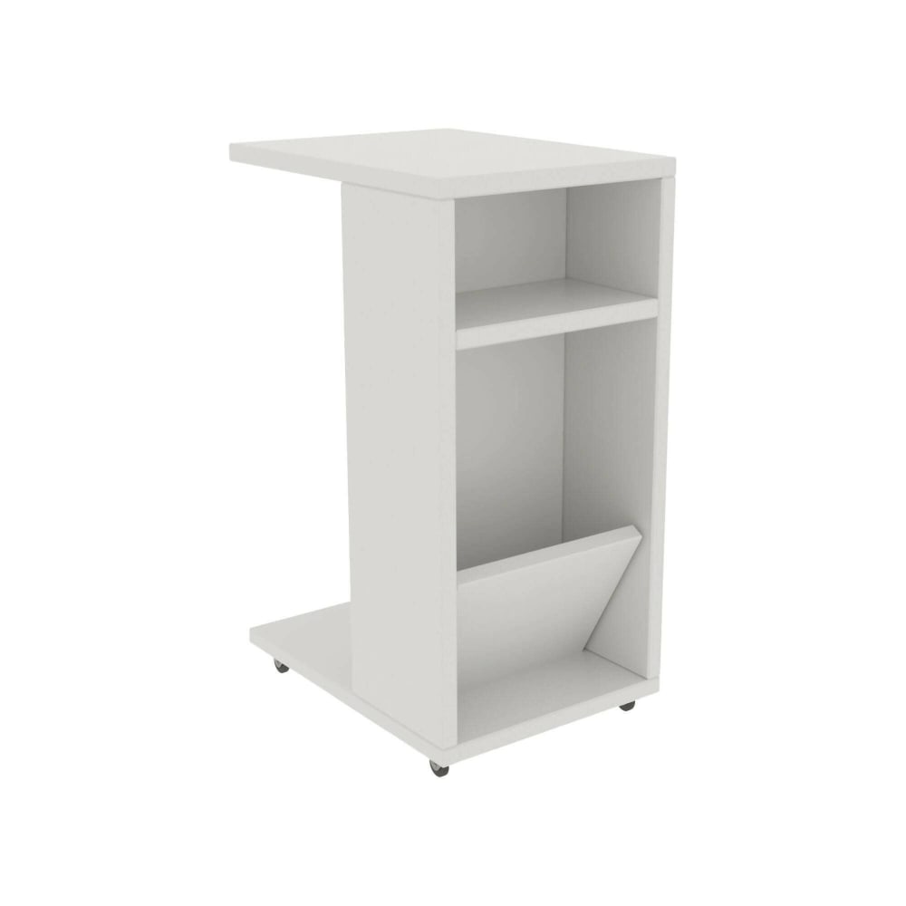 Dmora Table basse effet bois blanc 30x40 cm style contemporain Blanc Bois - 30x63x40cm