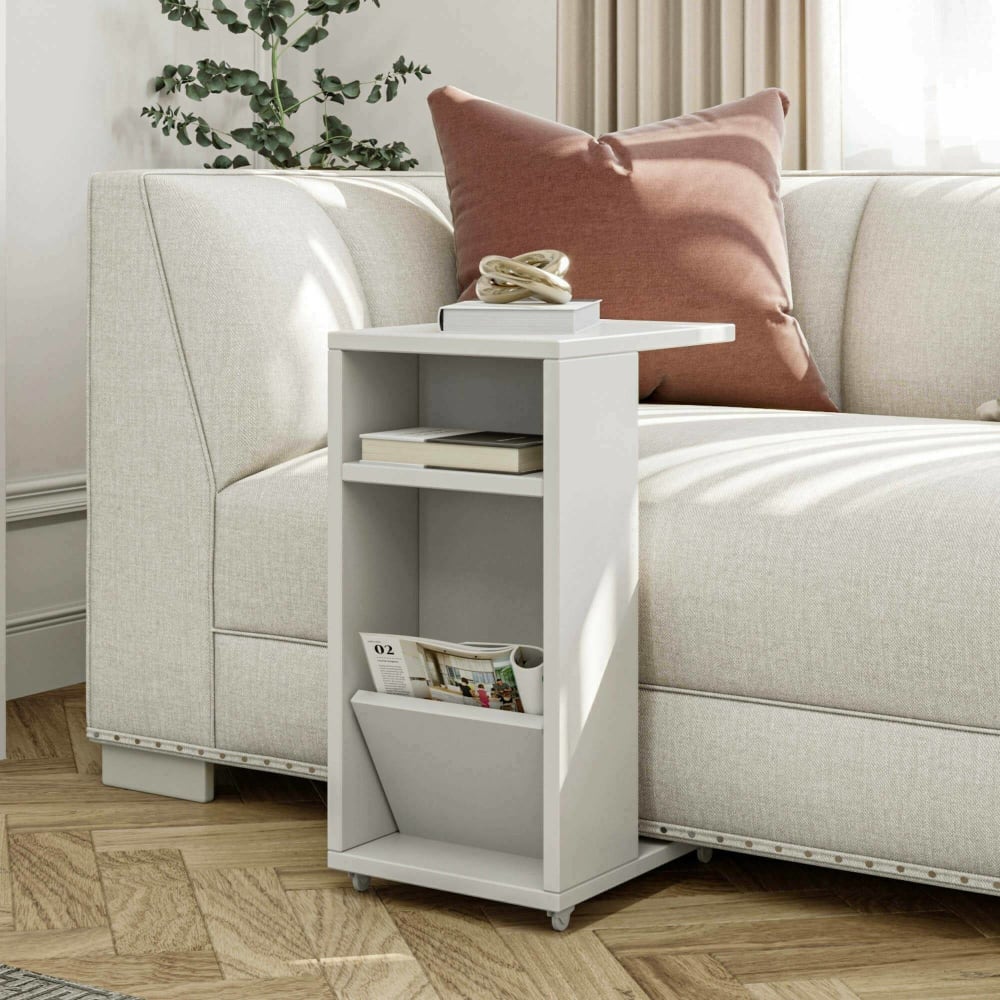 Table basse effet bois blanc 30x40 cm - Maisons du Monde