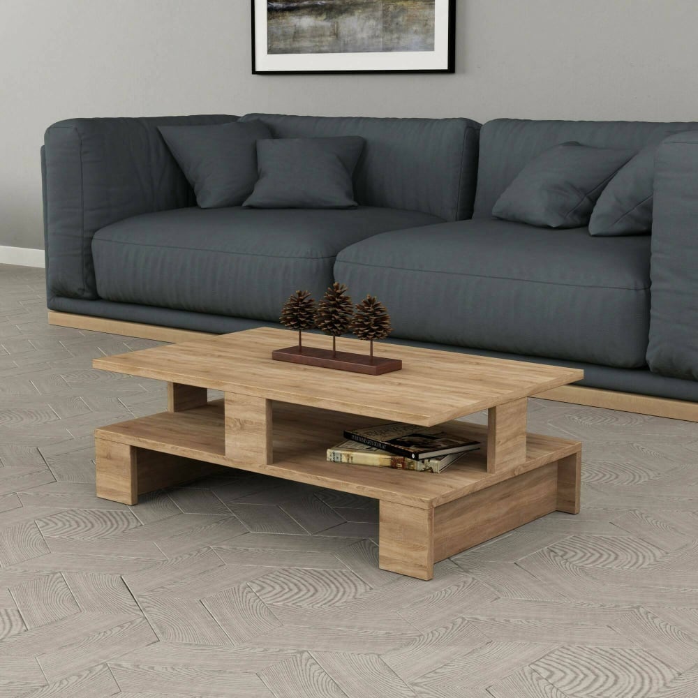 Table basse effet bois beige 80x50 cm - Maisons du Monde