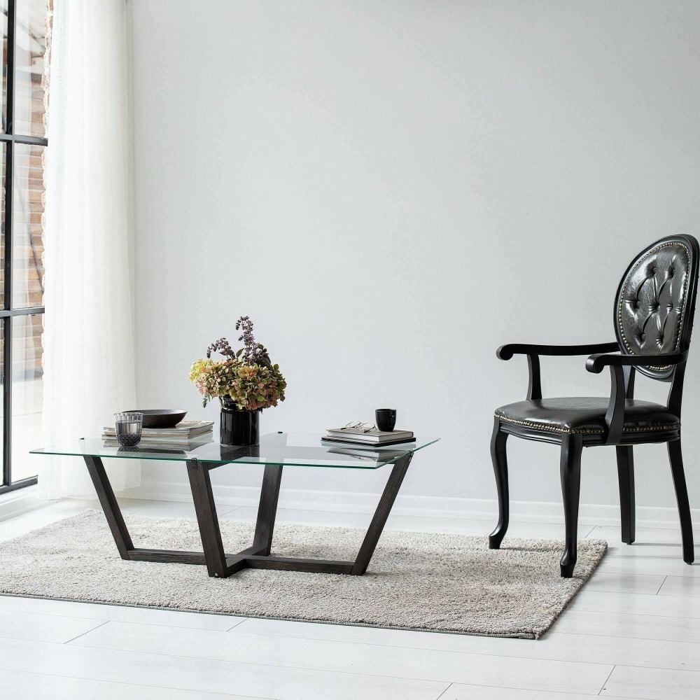 Table basse en bois massif noir anthracite - Maisons du Monde