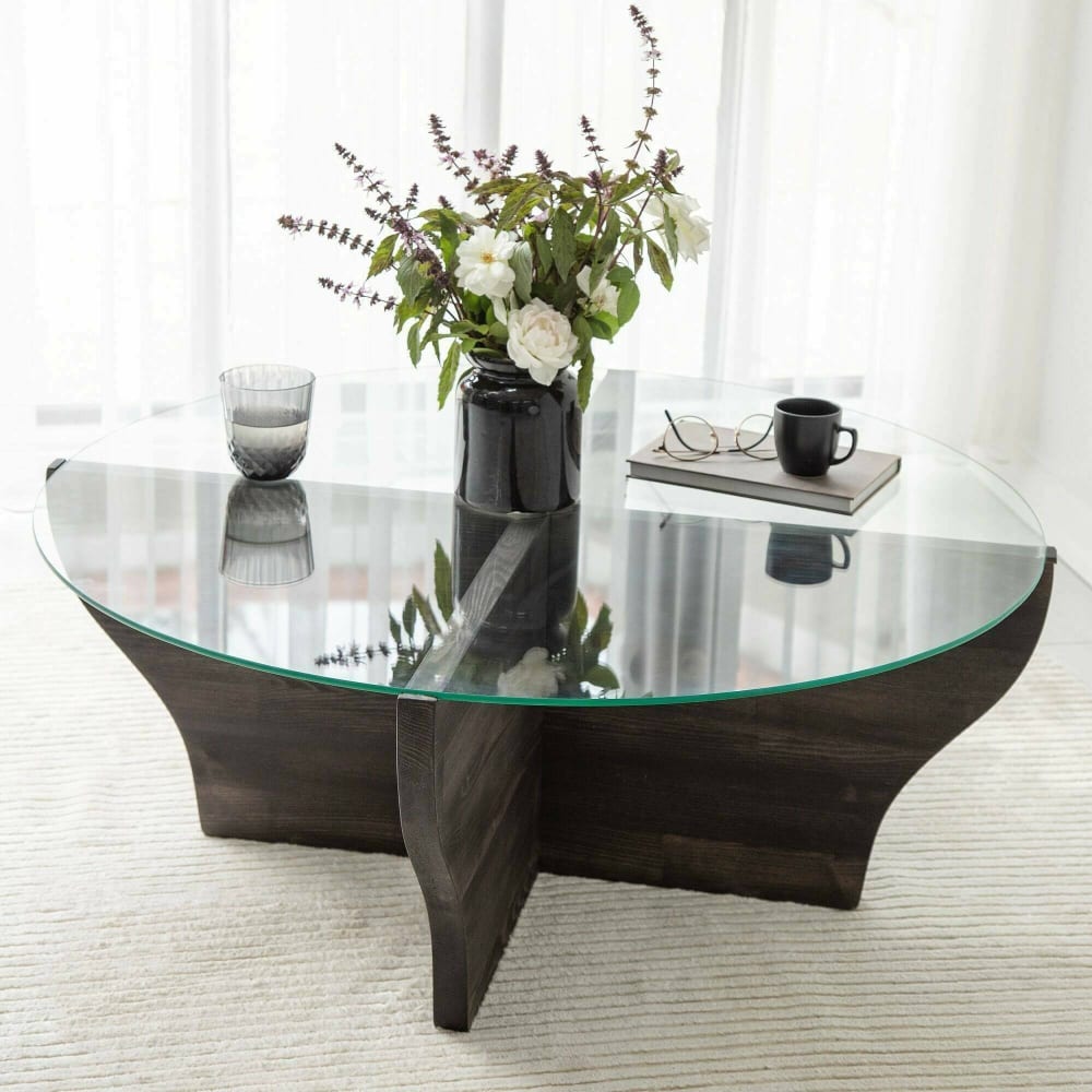 Table basse en bois massif noir anthracite - Maisons du Monde