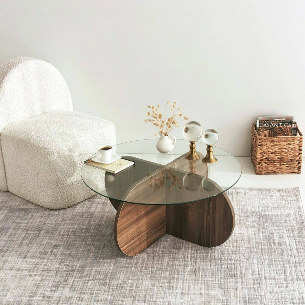 Table basse en bois mélaminé brun noyer - Maisons du Monde