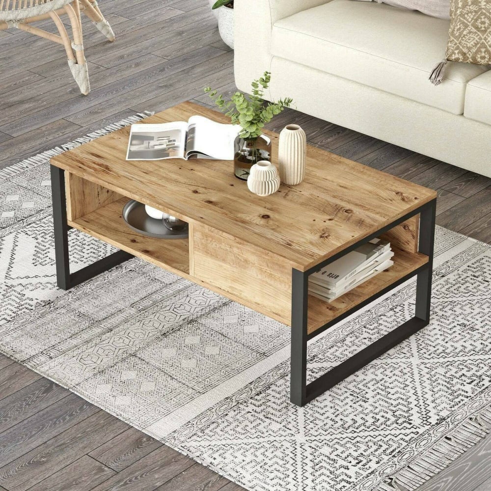 Table basse effet bois beige 100x60 cm - Maisons du Monde
