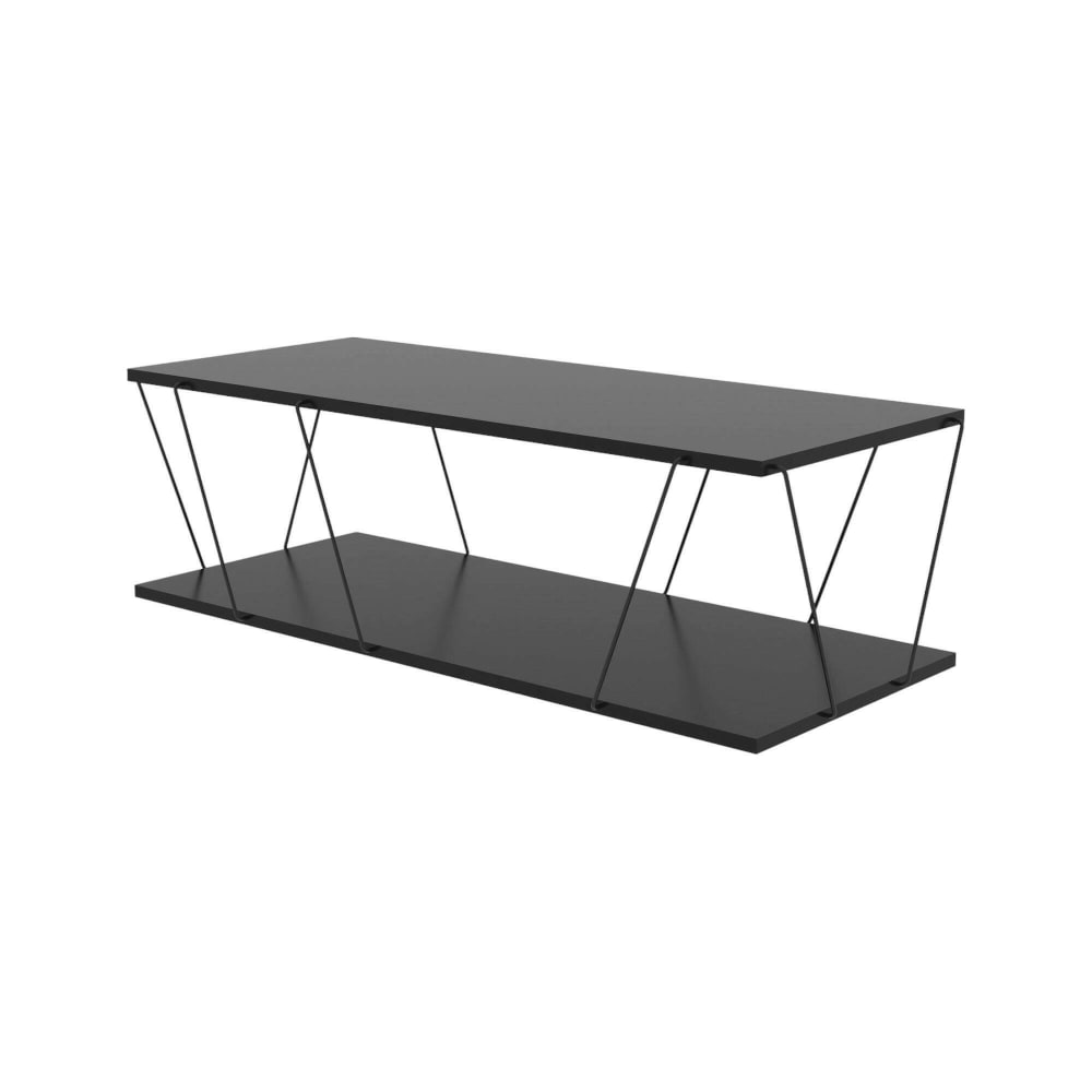 Table basse effet bois anthracite, noir 120x50  cm