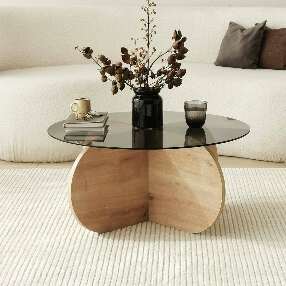 Table basse de salon en bois mélaminé chêne brun - Maisons du Monde