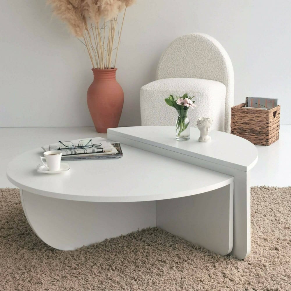 Table basse effet bois blanc 90x90 cm - Maisons du Monde
