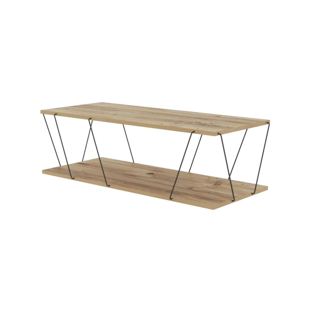 Table basse effet bois beige, noir 120x50  cm
