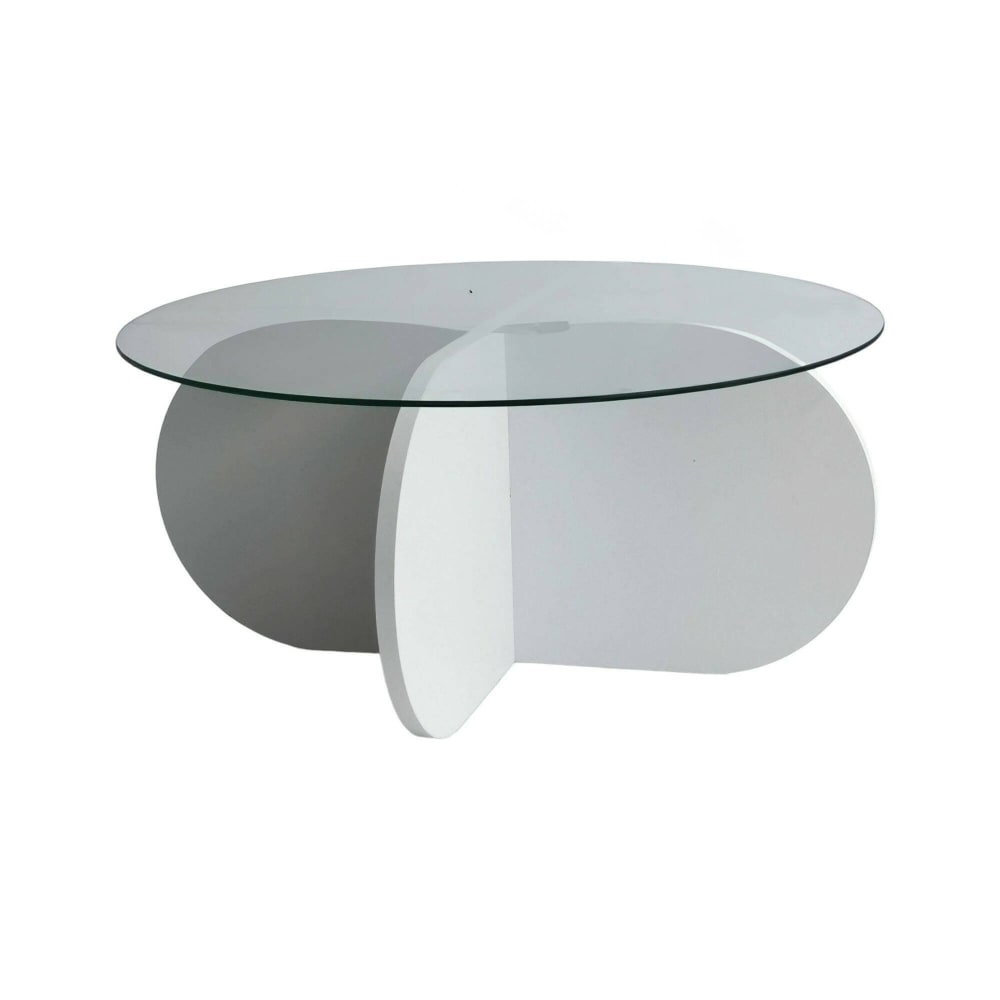 Table basse effet bois blanc 75x75  cm
