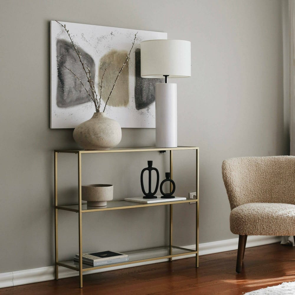 Console en verre or 100x30 cm - Maisons du Monde