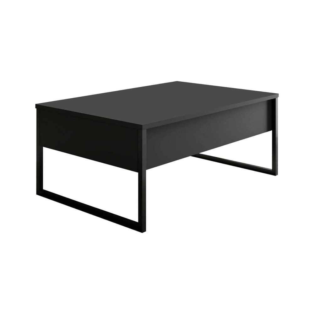 Dmora Wohnzimmertisch Holzeffekt anthrazit, schwarz 90x60 cm style modern - Metall