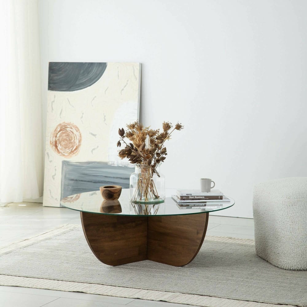 Table basse en bois massif brun noyer - Maisons du Monde