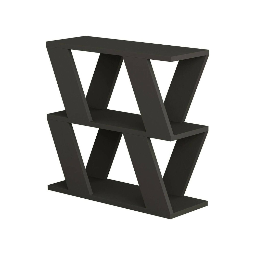 Dmora Wohnzimmertisch Holzeffekt anthrazit 60x22 cm style modern Schwarz Holz