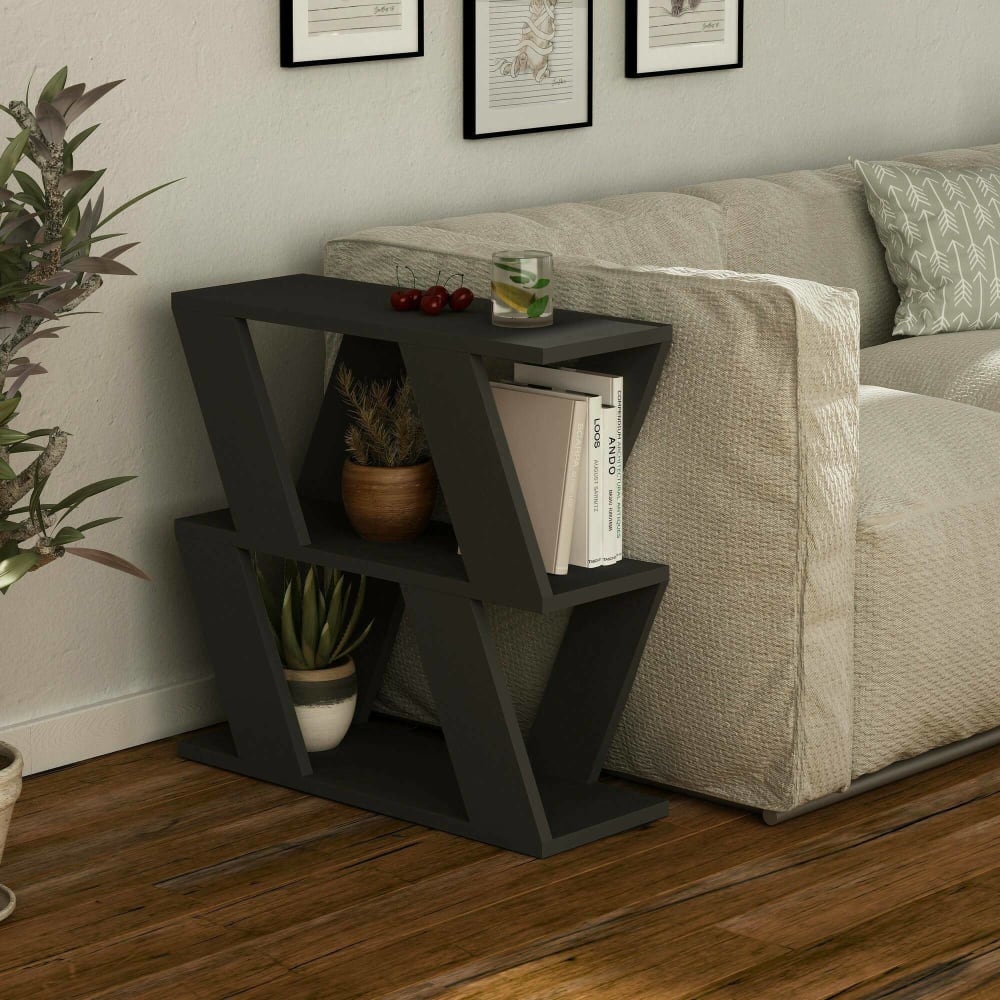 Table basse effet bois anthracite 60x22 cm - Maisons du Monde