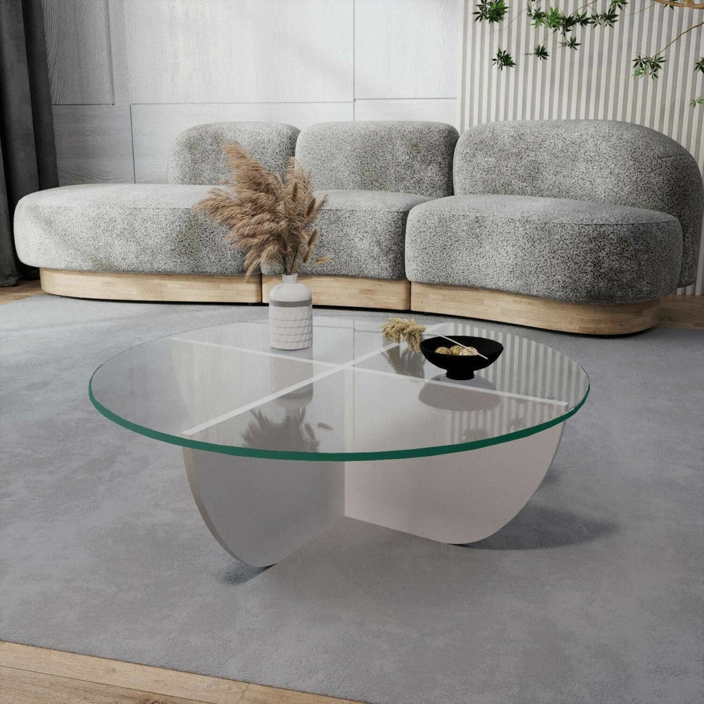 Table basse en bois mélaminé blanc 90x90x30h cm - Maisons du Monde