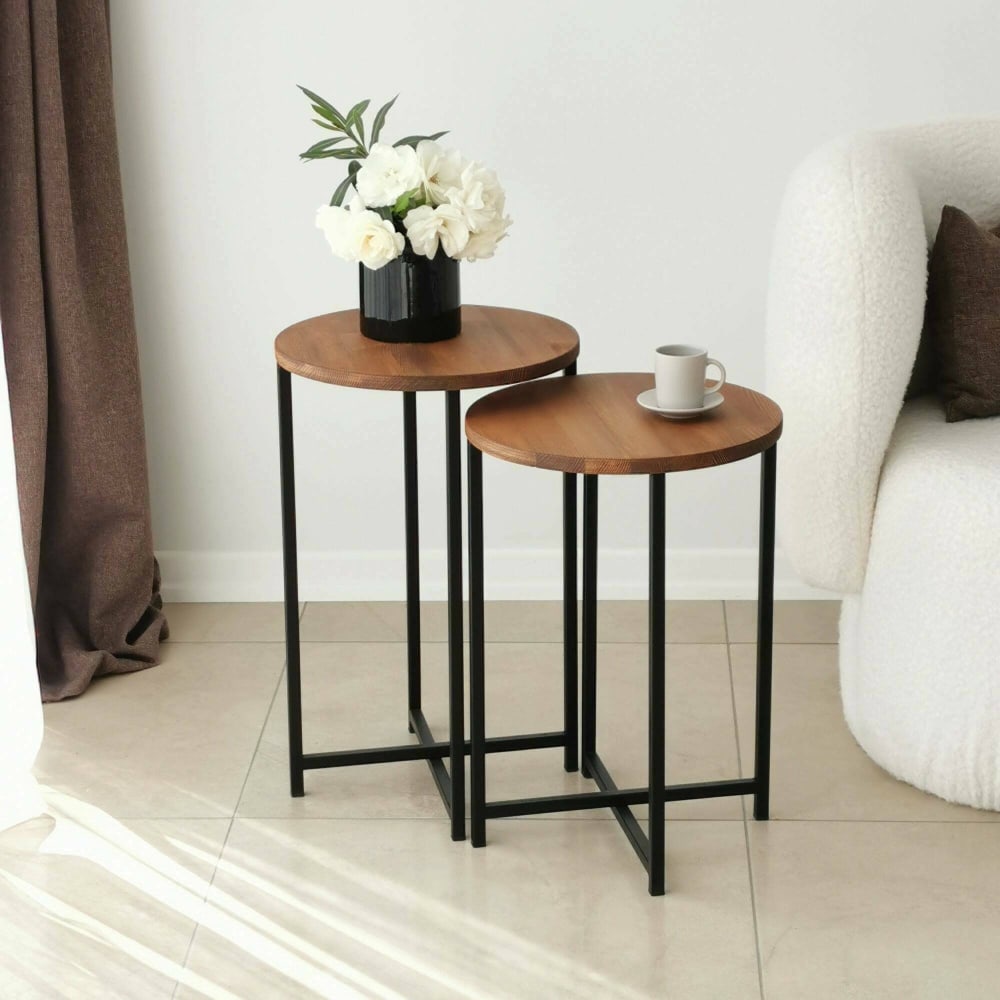 Table basse en bois beige 70x35 cm - Maisons du Monde
