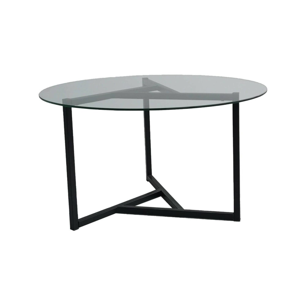 Table basse en métal noir, transparent 75x75  cm