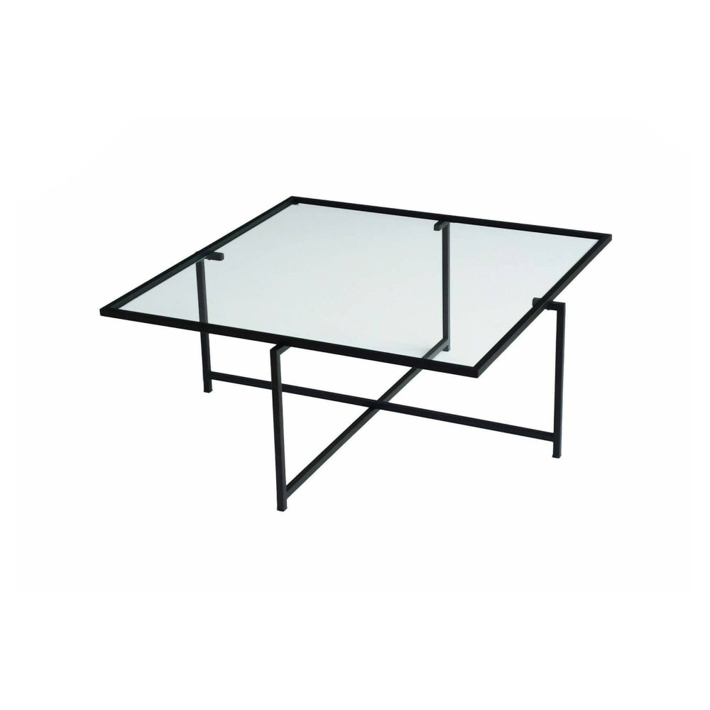 Table basse en verre noir 85x85  cm