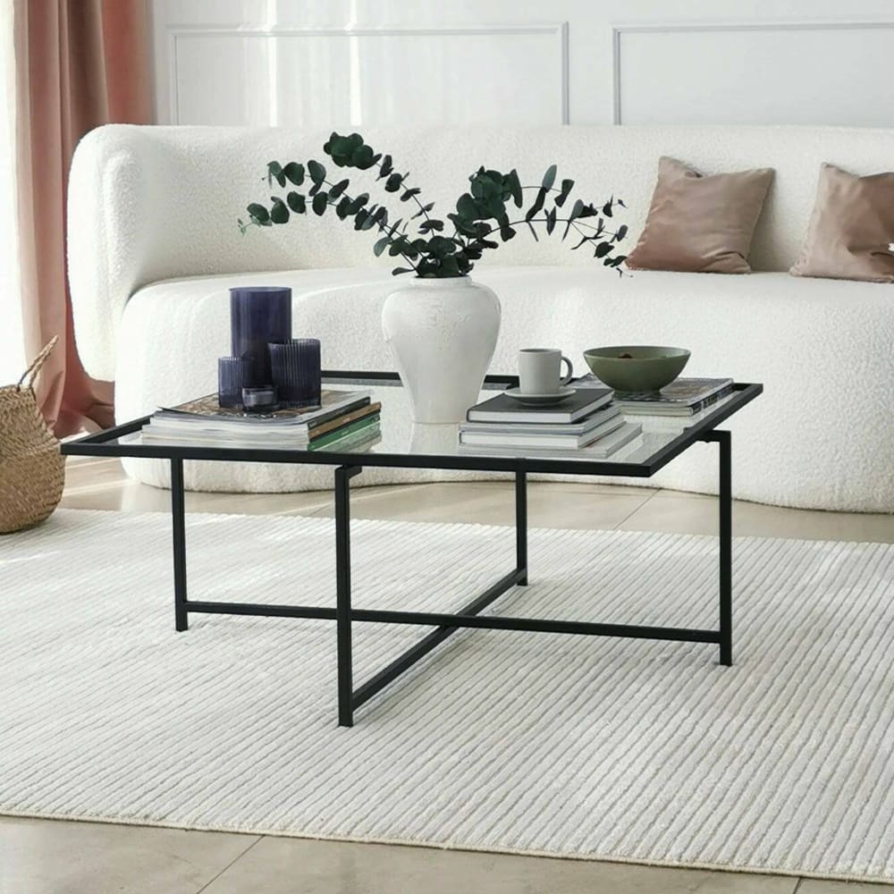 Couchtisch aus schwarzem Metall 85x85x35h cm - Maisons Du Monde