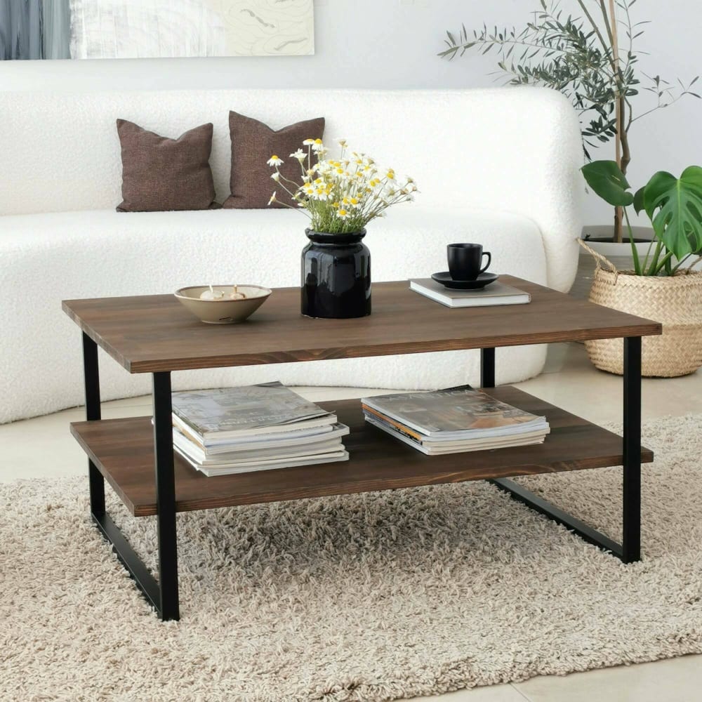 Table basse en bois beige 85x60 cm - Maisons du Monde