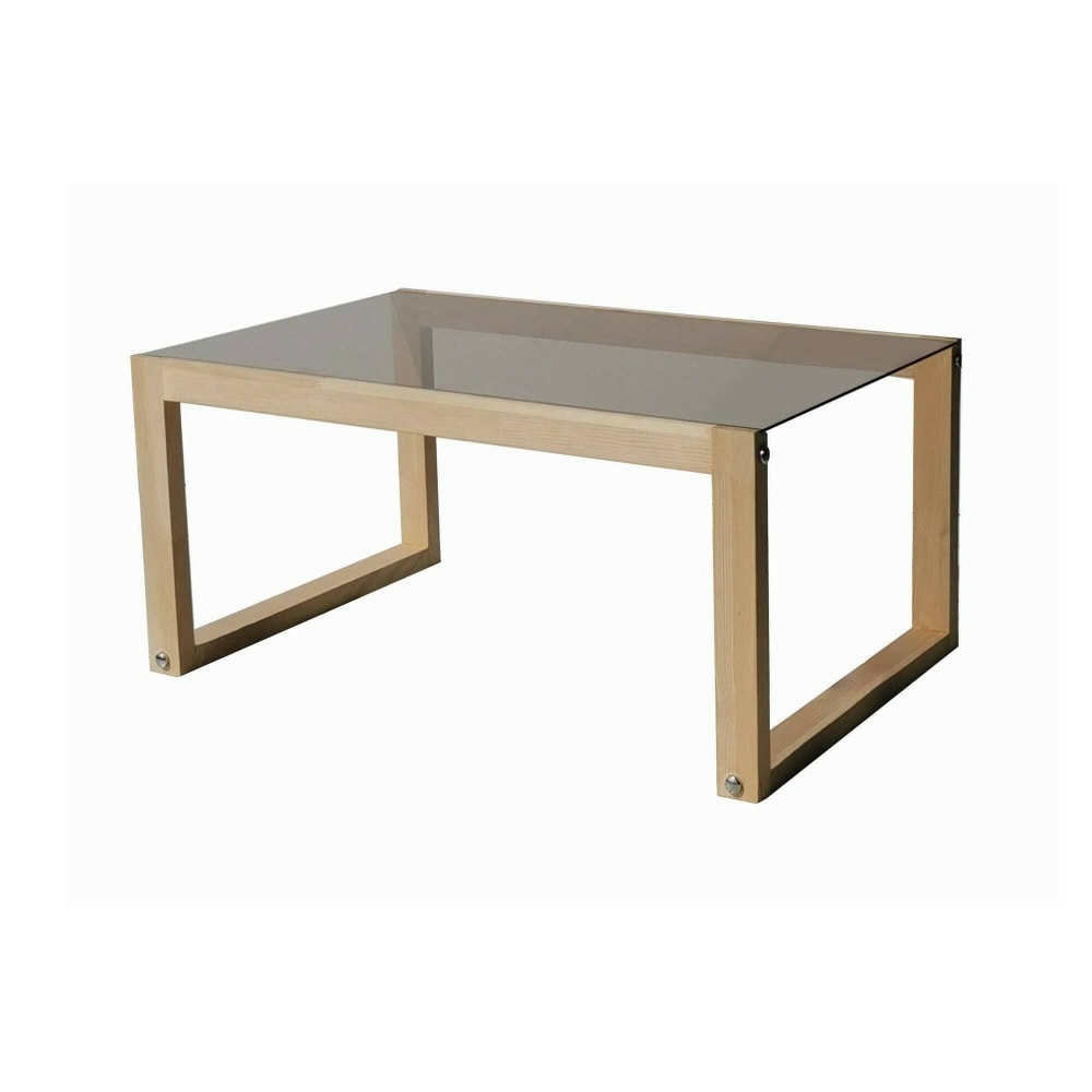 Dmora Couchtisch aus braunem Eichen-Massivholz style modern - -