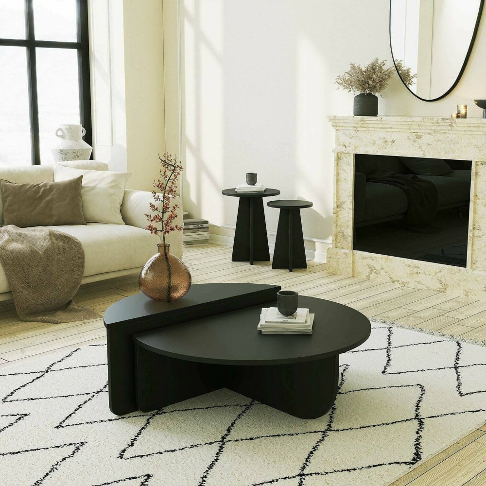 Table basse effet bois noir 90x90 cm - Maisons du Monde