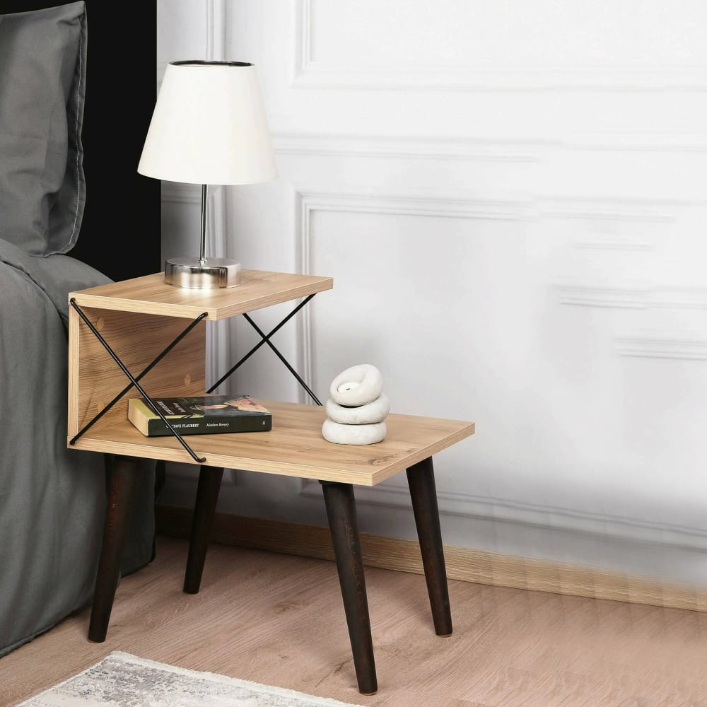 Chevet effet bois beige 50x40 cm - Maisons du Monde