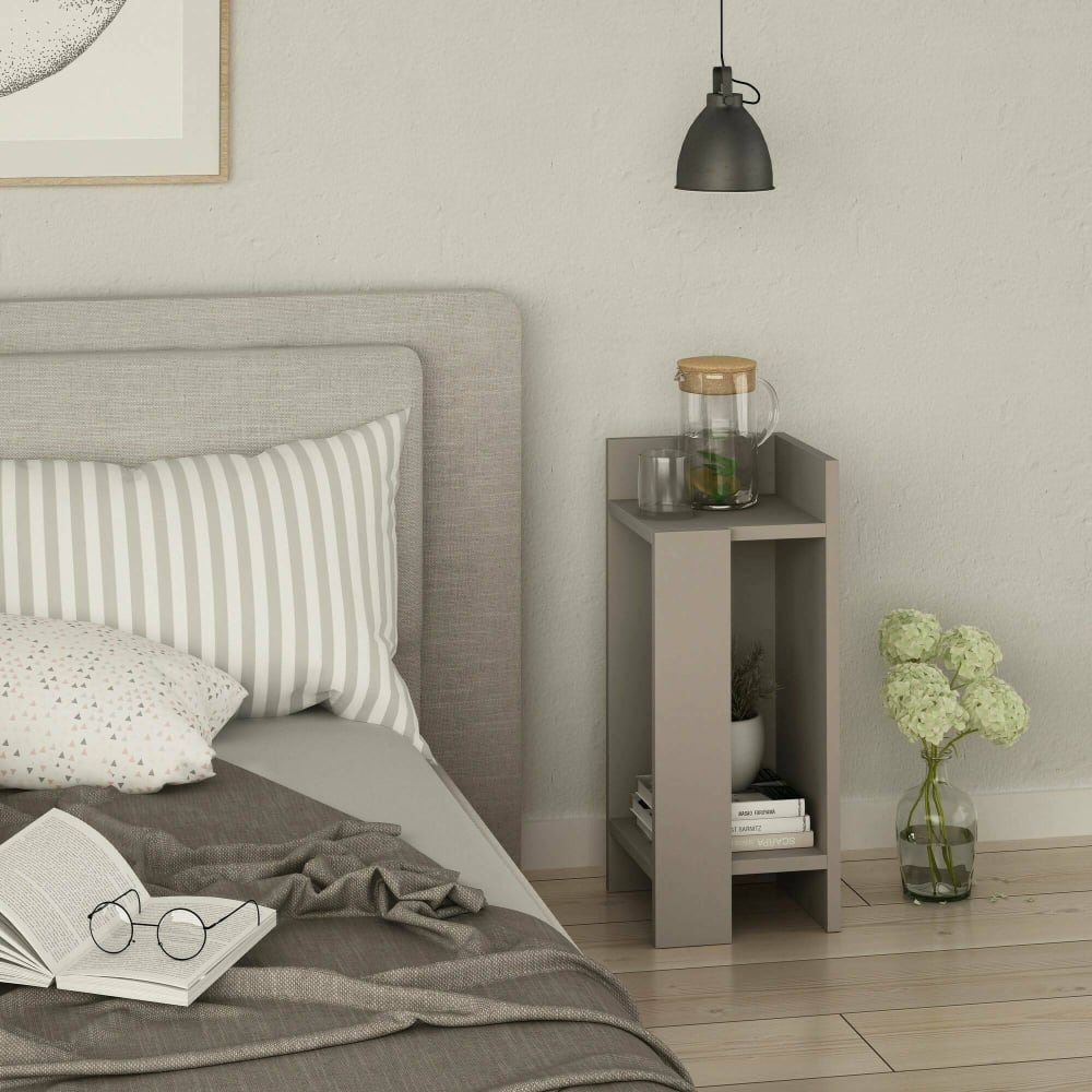 Nachttisch Holzeffekt taubengrau 25x27 cm - Maisons Du Monde