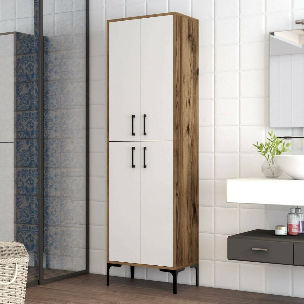 Buffet effet bois beige, blanc 60x35 cm - Maisons du Monde